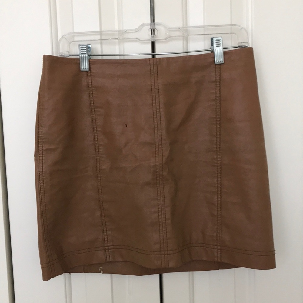 Free people brown leather skirt